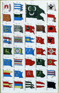 Nautical flags, pennants and ensigns, a copperplate engraving.
