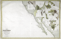 Antique chart of the California coast and Baja Peninsula.