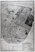 Large folding map or bird's-eye view of San Francisco.