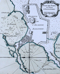 Chart of the village and port of Alexandria, Egypt in 1764.
