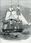 Wood engraving of the British Steam Corvette Racoon.