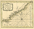 Antique miniature nautical chart of the Provence coast.