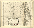 Miniature nautical chart of the Isle of Re and the Isle of Oleron.