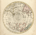 Hand-colored antique polar view of the Southern Hemisphere.