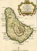 Small antique map of Barbados by Bellin.