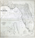 A very large and comprehensive original map of Florida.