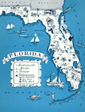 Old pictorial map of the State of Florida.