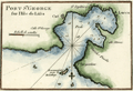 Antique harbor plan of Vis, Croatia in the Adriatic Sea.