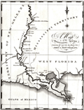 Map of the Ohio River between Pittsburgh, Pennsylvania and St. Louis.