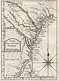 French antique map of the coast of Georgia in the United States.