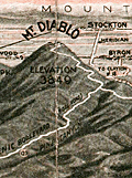 Folding birdseye view of Mount Diablo, CA.