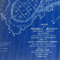 Fine blueprint topo map of Pebble Beach, CA made in 1909.