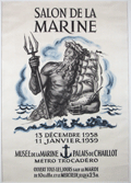 Poster promoting the Salon de La Marine by Decaris in 1958.