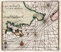 Antique chart of le Maire strait and Tierra de Fuego.