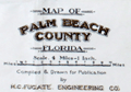 Old map of Palm Beach County, Florida.