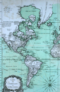 Antique chart of the Western Hemisphere by Bellin.