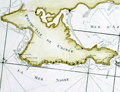 Antique map of the Sea of Azov and Crimea.
