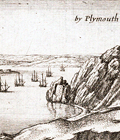 Rare view of Plymouth, England and Catwater from 1676