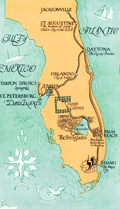A Circle Tour of Florida brochure with map from 1929.