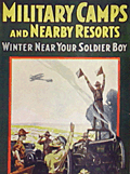 Patriotic WWI map titled Military Camps and Nearby Resorts…