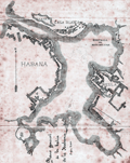 Manuscript map of Havana, Cuba by Pujals from 1891.