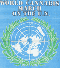 World Cannabis March on the U.N. poster.