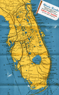Map of Florida with south Florida stops for the Dixie Route.