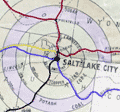 Map promoting Salt Lake City as a site for an Army Depot in WWI.