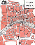Map of Pisa, Italy for Jonni's Grand Hotel Minerva.