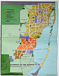 Master land use plan from 1963 for Miami and Dade County, Florida