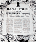 First large format subdivision map of Dana Point, California.