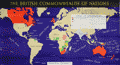 WWII-era pictorial map of the British Commonwealth of Nations.