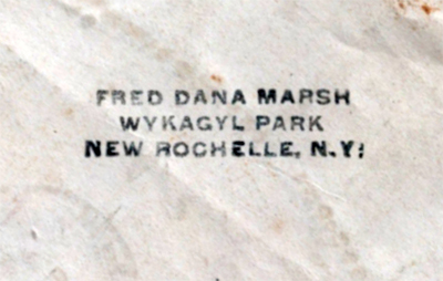 Frederick Marsh's ink stamp for Wykagyl Park
