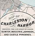 Civil War map of Charleston Harbor by Jacob Weiss, 1861.