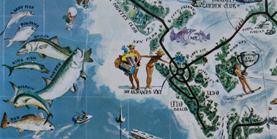 1960s Pictorial Map of Sarasota, Florida by Utz