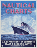 Rare USCGS poster advertising sale of nautical charts .
