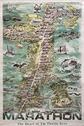 Poster map of Marathon, Florida by Ron Weaver in 1985.