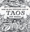 Mid-century pictorial map of Taos, New Mexico by Ward Lockwood.