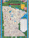 Lithographed pictorial map of the State of Minnesota.