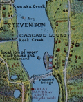 Rare folding map Columbia River Dalles to Portland. Oppenlander, 1924,