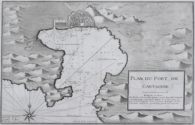 French nautical chart. Carte marine: Plan du Port de Cartagene. Ayrouard. 1746.