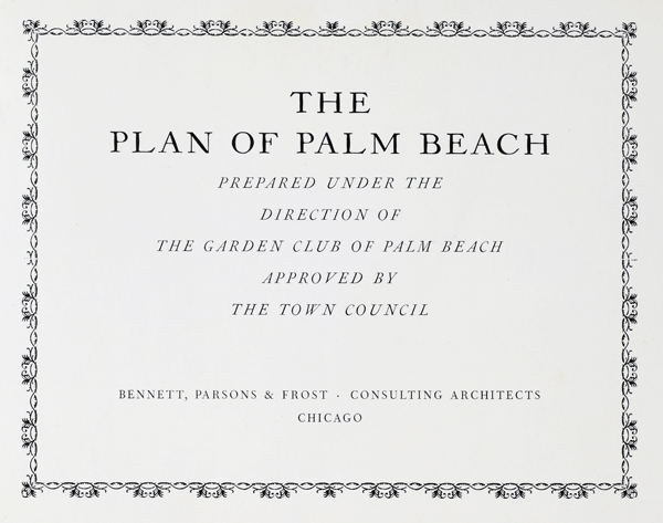 Very rare first plan of Palm Beach, Florida. 1930.