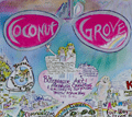 Blissberger poster map of Coconut Grove, Florida from 1982.