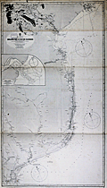 Chart of Mozambique, Africa from Delagoa Bay to Zambezi River