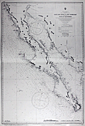 Nautical chart of Baja California and Gulf of Cortez