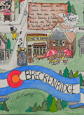Humorous pictorial map of Breckenridge, Colorado from 1985.