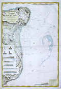 Chart of the Kentish coast of England from Dover, past Margate