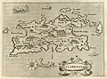 Early map of the Greek island of  Karpathos by Porcacchi,