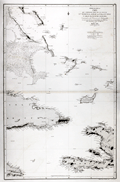 Antique Spanish sea-chart of western Haiti, eastern Cuba and Bahamas.